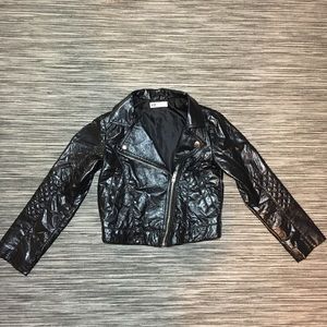 PATENT LEATHER BIKER JACKET